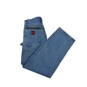 Wrangler Riggs Carpenter Jeans Mens 30x32 Blue Workwear Denim Reinforced Light